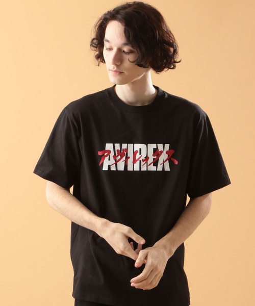 AVIREX（アヴィレックス）の「カタカナ ロゴ Tシャツ / KATAKANA LOGO T-SHIRT / アヴィレックス / AVIREX（Tシャツ/カットソー・メンズ・オフホワイト/ブラック/グリーン/カーキ・LARGE/X-LARGE/XX-LARGE/MEDIUM）」の2枚目の写真