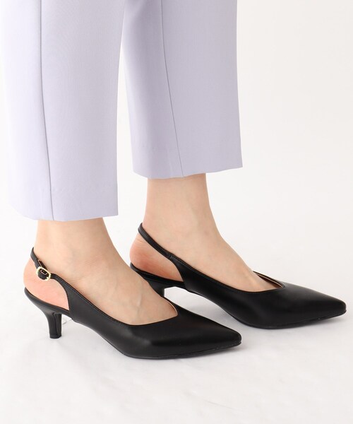 index（インデックス）の「◆アーモンドトウバックストラップミュール（パンプス・レディース・ブラック/オフホワイト・01/02/03）」の2枚目の写真