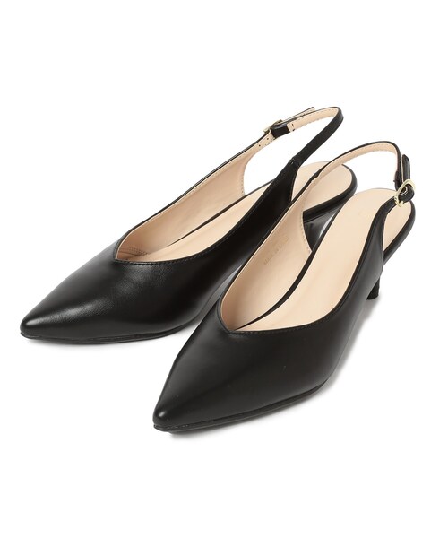 index（インデックス）の「◆アーモンドトウバックストラップミュール（パンプス・レディース・ブラック/オフホワイト・01/02/03）」の6枚目の写真