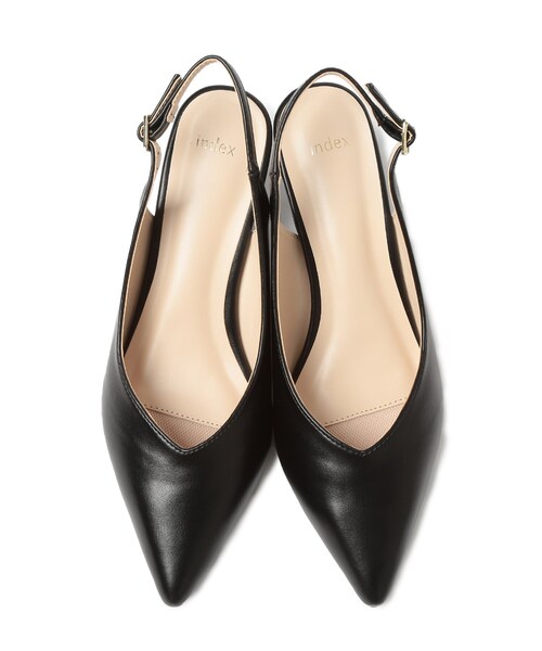 index（インデックス）の「◆アーモンドトウバックストラップミュール（パンプス・レディース・ブラック/オフホワイト・01/02/03）」の9枚目の写真