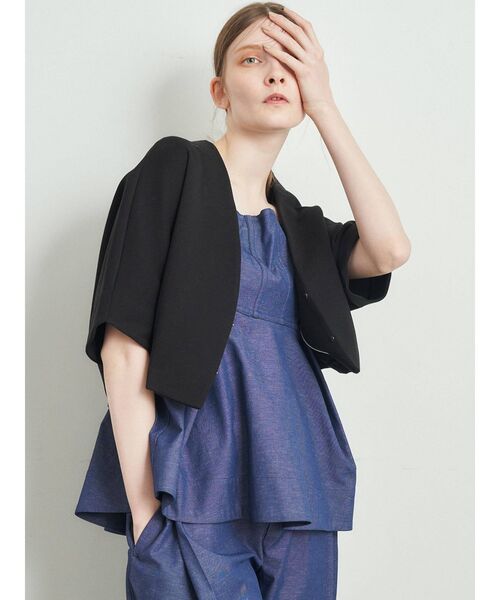 ELENDEEK（エレンディーク）の「タックカーディガンブルゾン（ブルゾン・レディース・ブラック/ラベンダー/ベージュ・FREE）」の7枚目の写真