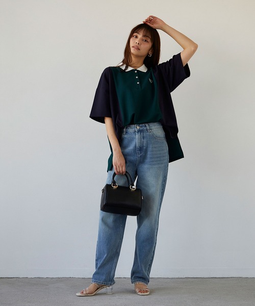 179/WG（イチナナキュウダブルジー）の「ブロッキングポロシャツ（ポロシャツ・レディース・チャコールグレー/グリーン/ボルドー・FREE）」の15枚目の写真