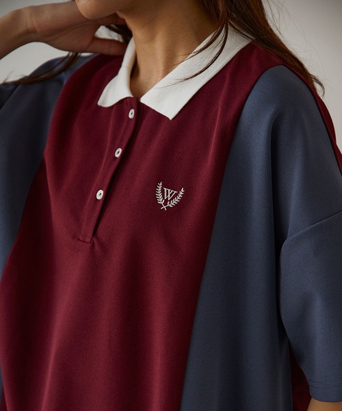 179/WG（イチナナキュウダブルジー）の「ブロッキングポロシャツ（ポロシャツ・レディース・チャコールグレー/グリーン/ボルドー・FREE）」の20枚目の写真