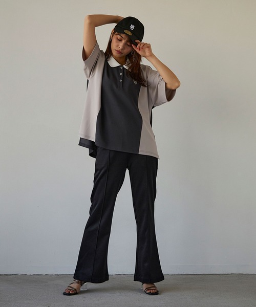 179/WG（イチナナキュウダブルジー）の「ブロッキングポロシャツ（ポロシャツ・レディース・チャコールグレー/グリーン/ボルドー・FREE）」の21枚目の写真