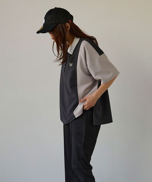 179/WG（イチナナキュウダブルジー）の「ブロッキングポロシャツ（ポロシャツ・レディース・チャコールグレー/グリーン/ボルドー・FREE）」の22枚目の写真