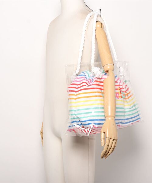 BENETTON (UNITED COLORS OF BENETTON)(ベネトンユナイテッドカラーズオブベネトン)の「【BENETTON:ベネトン】巾着入りPVCトートバッグ(トートバッグ・レディース・グリーン/ブルー/マルチ・FREE)」の7枚目の写真