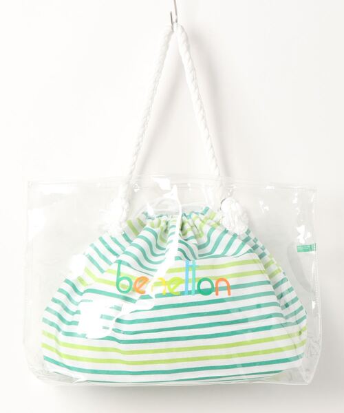 BENETTON (UNITED COLORS OF BENETTON)(ベネトンユナイテッドカラーズオブベネトン)の「【BENETTON:ベネトン】巾着入りPVCトートバッグ(トートバッグ・レディース・グリーン/ブルー/マルチ・FREE)」の10枚目の写真