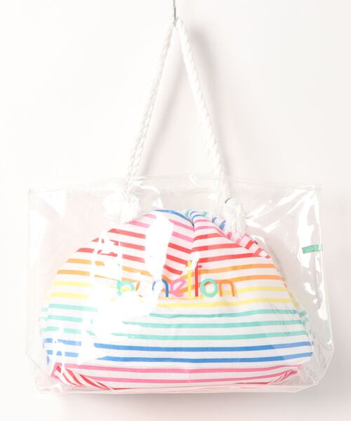 BENETTON (UNITED COLORS OF BENETTON)(ベネトンユナイテッドカラーズオブベネトン)の「【BENETTON:ベネトン】巾着入りPVCトートバッグ(トートバッグ・レディース・グリーン/ブルー/マルチ・FREE)」の8枚目の写真