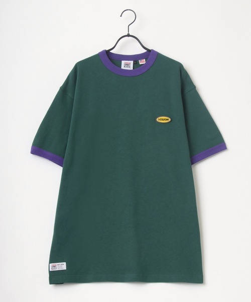 VISION STREET WEAR(ヴィジョンストリートウェア)の「VISION STREET WEAR/ヴィジョンストリートウェア ビッグシルエット ワンポイント ロゴ ワッペン リンガー Tシャツ(Tシャツ/カットソー・メンズ・チャコールグレー/オフホワイト/グリーン/マスタード・LL/M/L)」の16枚目の写真