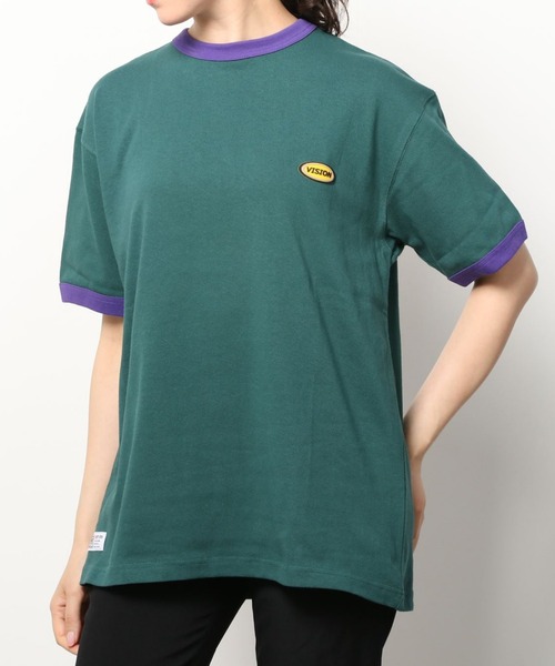 VISION STREET WEAR(ヴィジョンストリートウェア)の「VISION STREET WEAR/ヴィジョンストリートウェア ビッグシルエット ワンポイント ロゴ ワッペン リンガー Tシャツ(Tシャツ/カットソー・メンズ・チャコールグレー/オフホワイト/グリーン/マスタード・LL/M/L)」の17枚目の写真