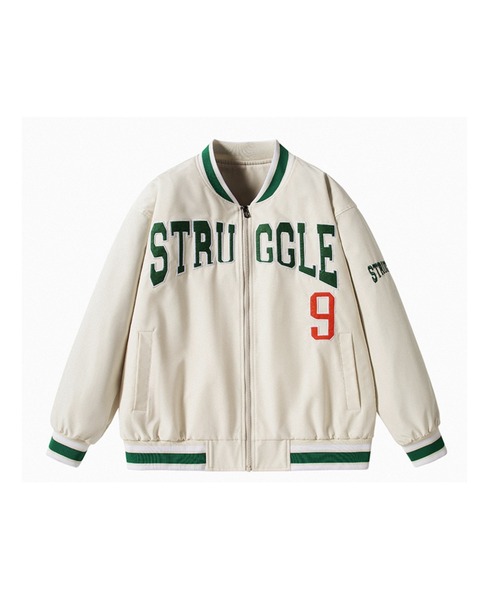 Sakka（サッカ）の「バーシティージャケット（ブルゾン・メンズ・ホワイト/グリーン・X-LARGE/LARGE）」の2枚目の写真