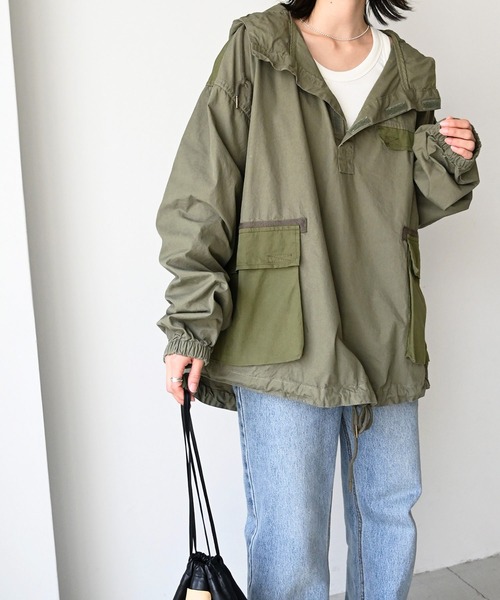 CANAL JEAN（キャナルジーン）の「choice_cnl(チョイス) 配色アノラックパーカー（マウンテンパーカー・レディース・ベージュ/カーキ・ONE SIZE）」の11枚目の写真