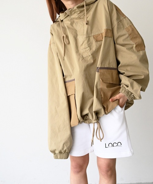 CANAL JEAN（キャナルジーン）の「choice_cnl(チョイス) 配色アノラックパーカー（マウンテンパーカー・レディース・ベージュ/カーキ・ONE SIZE）」の12枚目の写真