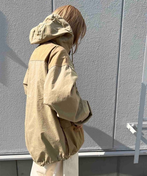 CANAL JEAN（キャナルジーン）の「choice_cnl(チョイス) 配色アノラックパーカー（マウンテンパーカー・レディース・ベージュ/カーキ・ONE SIZE）」の5枚目の写真