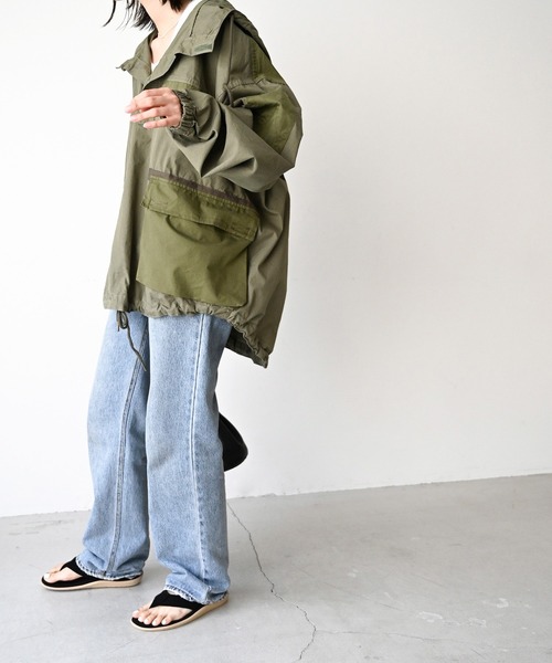 CANAL JEAN（キャナルジーン）の「choice_cnl(チョイス) 配色アノラックパーカー（マウンテンパーカー・レディース・ベージュ/カーキ・ONE SIZE）」の7枚目の写真