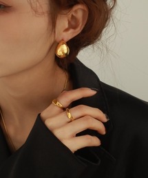 ラウンドドロップピアス