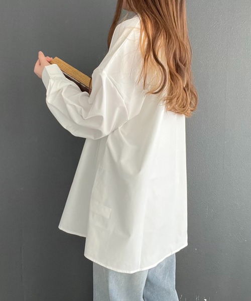 Nana(ナナ)の「シンプルオーバーシャツ(シャツ/ブラウス・レディース・ブラック/アイボリー・FREE)」の12枚目の写真