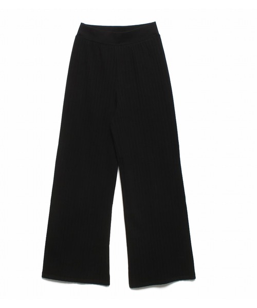 JUGLANS(ユグランス)の「【Hanes/ヘインズ】HW9-T303 LONG PANTS/リブワイドパンツ/レディース(その他パンツ・レディース・ベージュ/ライトグレー/ブラック・FREE)」の2枚目の写真