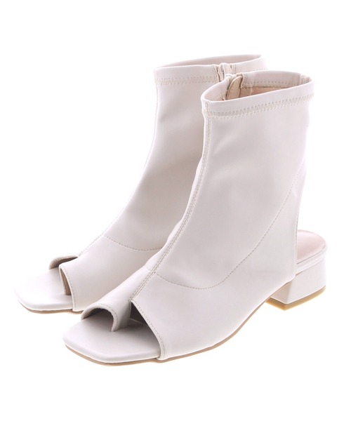 JELLY BEANS(ジェリービーンズ)の「ストレッチトングブーツサンダル(210-329)JELLY BEANS(ジェリービーンズ)(サンダル・レディース・ブラック/アイボリー/グレイッシュベージュ・LL/S/M/L)」の1枚目の写真