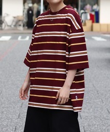 ILL'S（イルズ）の「ビッグシルエット 総柄マルチボーダーTシャツ【ILL'S】（Tシャツ/カットソー・メンズ）」