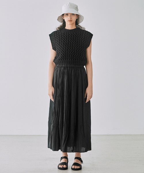 LE GLAZIK（ルグラジック）の「LE GLAZIK | スラブローン ギャザープリーツスカート WOMEN（スカート・レディース・レッド/グレイッシュベージュ/ブラック・36）」の19枚目の写真
