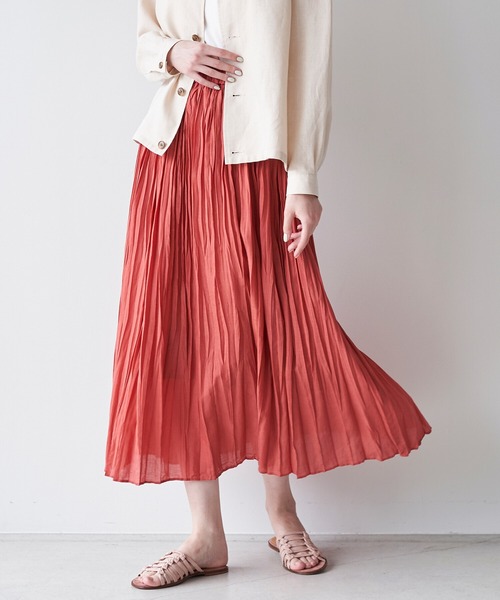 LE GLAZIK（ルグラジック）の「LE GLAZIK | スラブローン ギャザープリーツスカート WOMEN（スカート・レディース・レッド/グレイッシュベージュ/ブラック・36）」の17枚目の写真