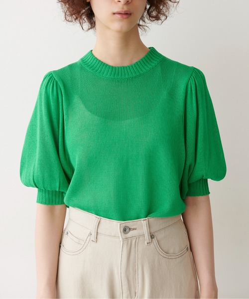 FREE'S MART（フリーズマート）の「◆7G天竺ボリュームスリーブニット（ニット/セーター・レディース・ホワイト/ブラック/オレンジ/グリーン・FREE）」の8枚目の写真