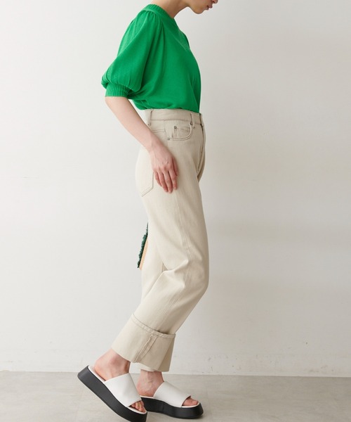 FREE'S MART（フリーズマート）の「◆7G天竺ボリュームスリーブニット（ニット/セーター・レディース・ホワイト/ブラック/オレンジ/グリーン・FREE）」の11枚目の写真