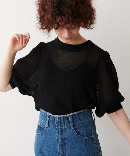 FREE'S MART（フリーズマート）の「◆7G天竺ボリュームスリーブニット（ニット/セーター・レディース・ホワイト/ブラック/オレンジ/グリーン・FREE）」の14枚目の写真