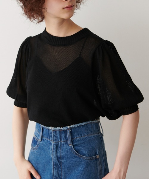 FREE'S MART（フリーズマート）の「◆7G天竺ボリュームスリーブニット（ニット/セーター・レディース・ホワイト/ブラック/オレンジ/グリーン・FREE）」の16枚目の写真