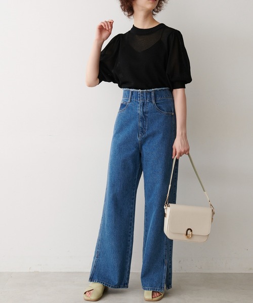 FREE'S MART（フリーズマート）の「◆7G天竺ボリュームスリーブニット（ニット/セーター・レディース・ホワイト/ブラック/オレンジ/グリーン・FREE）」の18枚目の写真