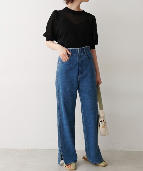 FREE'S MART（フリーズマート）の「◆7G天竺ボリュームスリーブニット（ニット/セーター・レディース・ホワイト/ブラック/オレンジ/グリーン・FREE）」の19枚目の写真