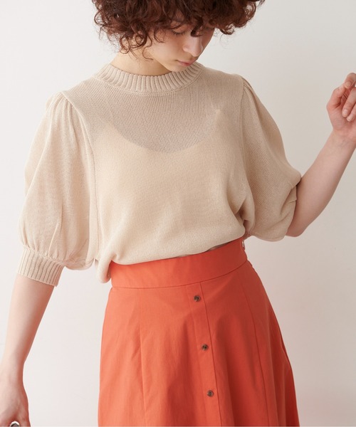 FREE'S MART（フリーズマート）の「◆7G天竺ボリュームスリーブニット（ニット/セーター・レディース・ホワイト/ブラック/オレンジ/グリーン・FREE）」の22枚目の写真