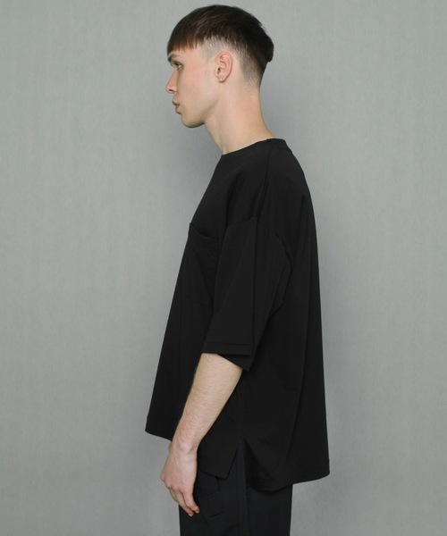 FORTUNA HOMME（フォルトゥナオム）の「FORTUNAHOMME Supima Higauge Pont-Tee（Tシャツ/カットソー・メンズ・ブラック/ホワイト・1/2）」の6枚目の写真