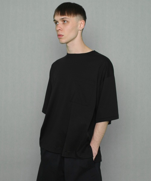 FORTUNA HOMME（フォルトゥナオム）の「FORTUNAHOMME Supima Higauge Pont-Tee（Tシャツ/カットソー・メンズ・ブラック/ホワイト・1/2）」の8枚目の写真