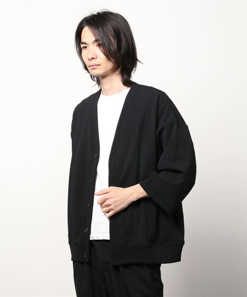 Mag.（マグ）の「【梨地】オーバーサイズカーディガン（カーディガン/ボレロ・メンズ・ブラック/グレイッシュベージュ/チャコール/ライトグレー/ブルー・MEDIUM/LARGE）」の17枚目の写真