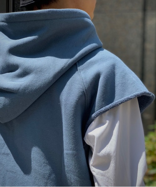 Toironier（トワロニエ）の「TOIRONIER/トワロニエ/CUT OFF PARKA/カットオフパーカー（パーカー・メンズ・ブルー/ピンク/ラベンダー・FREE）」の9枚目の写真