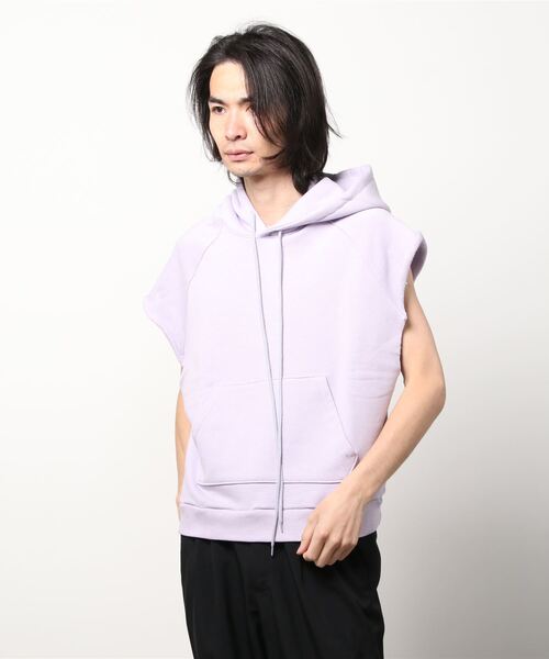 Toironier（トワロニエ）の「TOIRONIER/トワロニエ/CUT OFF PARKA/カットオフパーカー（パーカー・メンズ・ブルー/ピンク/ラベンダー・FREE）」の8枚目の写真