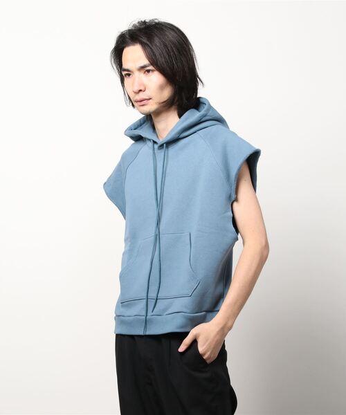 Toironier（トワロニエ）の「TOIRONIER/トワロニエ/CUT OFF PARKA/カットオフパーカー（パーカー・メンズ・ブルー/ピンク/ラベンダー・FREE）」の6枚目の写真