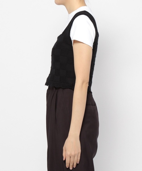 PAGEBOY（ページボーイ）の「スカラップミニタンク（タンクトップ・レディース・ブラック/オフホワイト・FREE）」の10枚目の写真