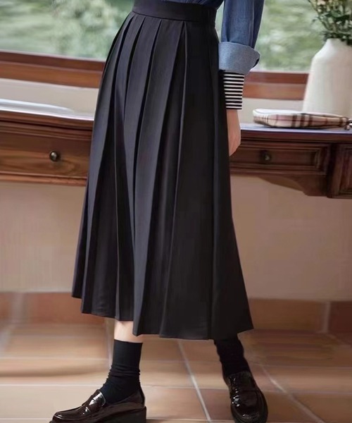 SAISON DE PAPILLON(セゾンドパピヨン)の「インバーテッドプリーツスカート(スカート・レディース・ブラウン/ベージュ/ブラック/グレー・M/XL/S/L)」の2枚目の写真