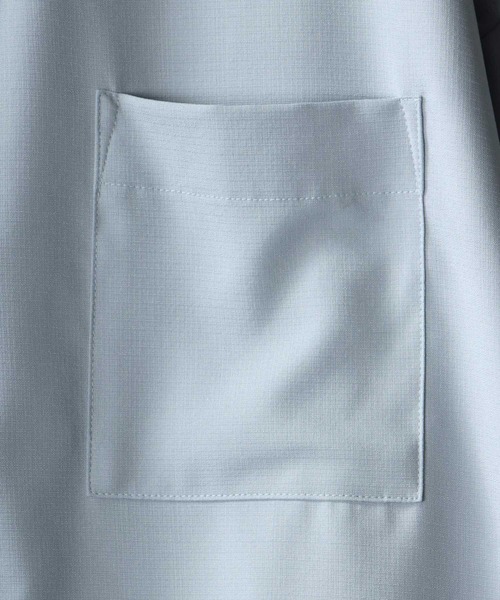 SITRY(シトリー)の「wide silhouette Drape Band Collar shirt/ワイドシルエット ドレープ バンドカラー 半袖 シャツ(シャツ/ブラウス・メンズ・チャコールグレー/ブラウン/サックスブルー/ベージュ/ブルー/ブラウン系その他・M/L)」の8枚目の写真