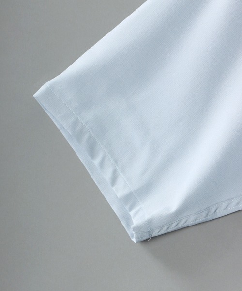 SITRY(シトリー)の「wide silhouette Drape Band Collar shirt/ワイドシルエット ドレープ バンドカラー 半袖 シャツ(シャツ/ブラウス・メンズ・チャコールグレー/ブラウン/サックスブルー/ベージュ/ブルー/ブラウン系その他・M/L)」の10枚目の写真