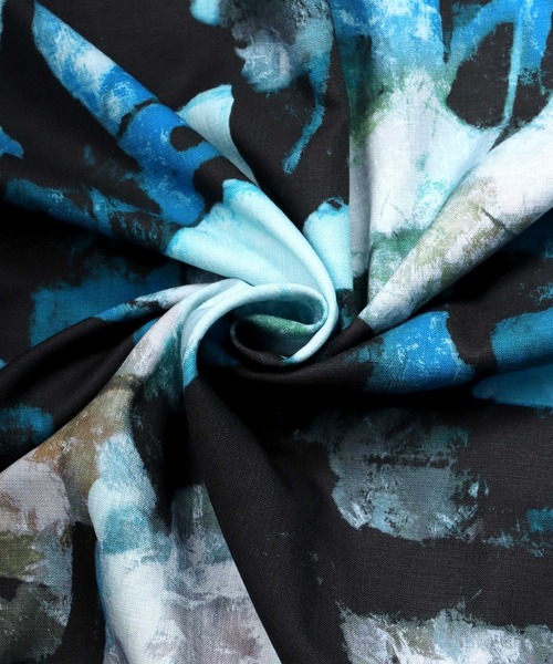 SITRY(シトリー)の「wide silhouette Drape Band Collar shirt/ワイドシルエット ドレープ バンドカラー 半袖 シャツ(シャツ/ブラウス・メンズ・チャコールグレー/ブラウン/サックスブルー/ベージュ/ブルー/ブラウン系その他・M/L)」の15枚目の写真