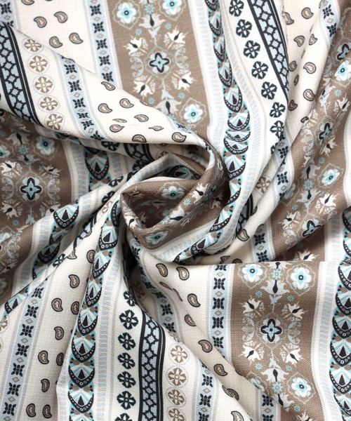 SITRY(シトリー)の「wide silhouette Drape Band Collar shirt/ワイドシルエット ドレープ バンドカラー 半袖 シャツ(シャツ/ブラウス・メンズ・チャコールグレー/ブラウン/サックスブルー/ベージュ/ブルー/ブラウン系その他・M/L)」の16枚目の写真