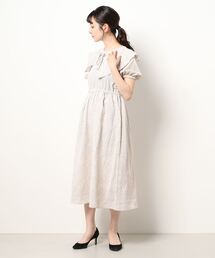 付け衿花柄ワンピース