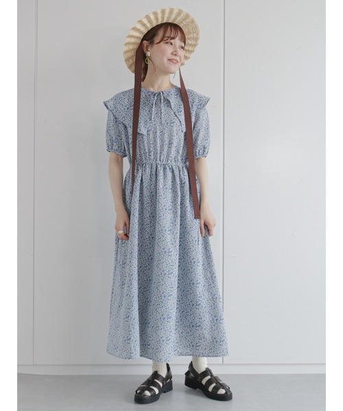ehka sopo(エヘカソポ)の「付け衿花柄ワンピース(ワンピース・レディース・サックスブルー/オフホワイト/ブラック・フリ-)」の16枚目の写真