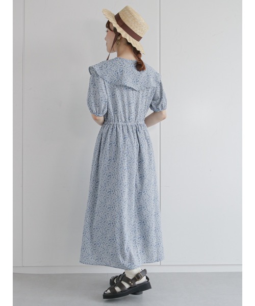 ehka sopo(エヘカソポ)の「付け衿花柄ワンピース(ワンピース・レディース・サックスブルー/オフホワイト/ブラック・フリ-)」の19枚目の写真