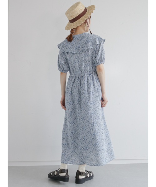 ehka sopo(エヘカソポ)の「付け衿花柄ワンピース(ワンピース・レディース・サックスブルー/オフホワイト/ブラック・フリ-)」の20枚目の写真