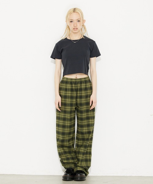 X-girl（エックスガール）の「HEAVYWEIGHT FLANNEL EASY PANTS/ヘビーウェイト　フランネル　イージーパンツ（その他パンツ・レディース・レッド/ブラック/オリーブ・M/S/XS）」の7枚目の写真